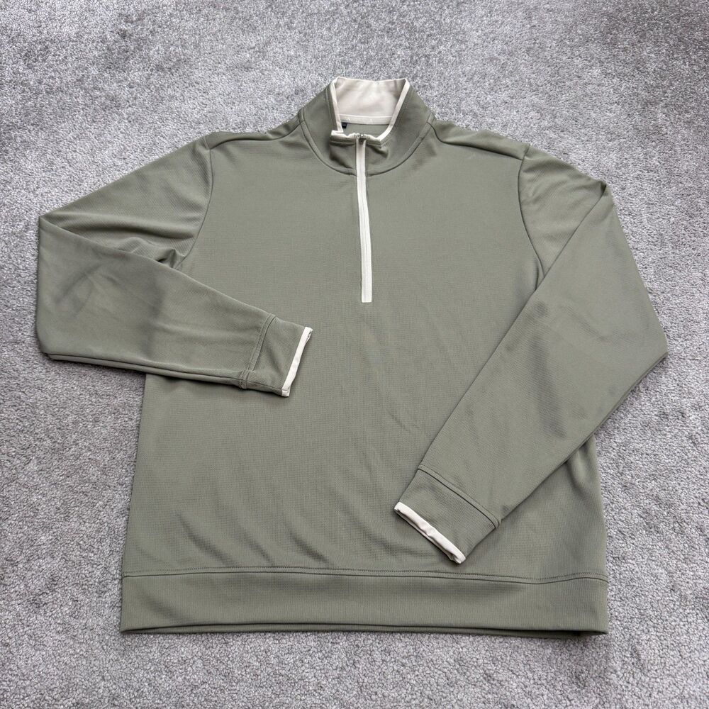 Adidas 1/4 Zip Pullover Jacket Mens Medium Green Mock Neck Performance Active
